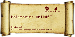 Molitorisz Anikó névjegykártya